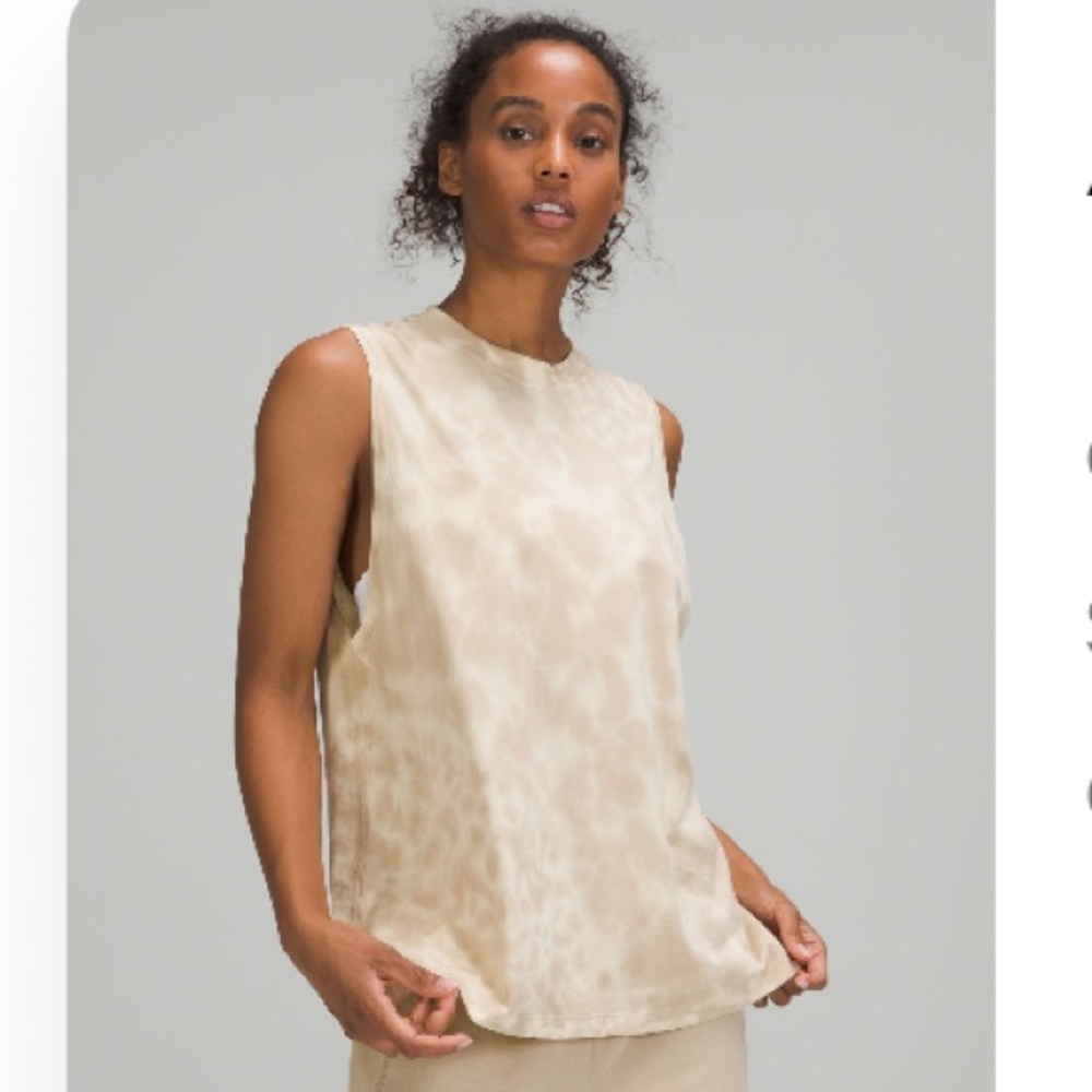 EUC Lululemon All Yours Tank Top 10 Tan Marmoleado Tie Dye Lemon Chiffon Cream